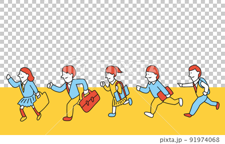 未来・ゴールに向かって走る学生たちのイラスト 未来・ゴールに向かって走る学生たちのイラスト 91974068