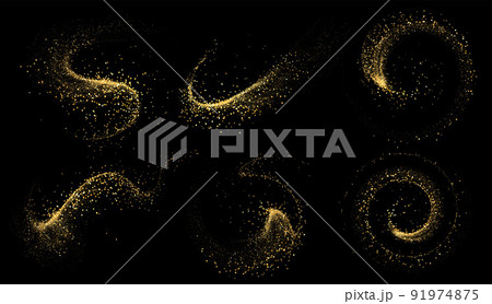 Set of Abstract shiny gold glitter design element 91974875