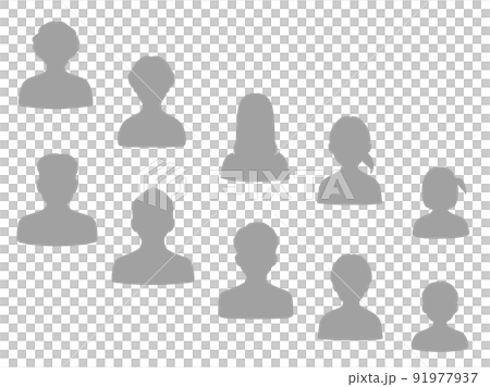 世代男女シルエット2　グレー 91977937