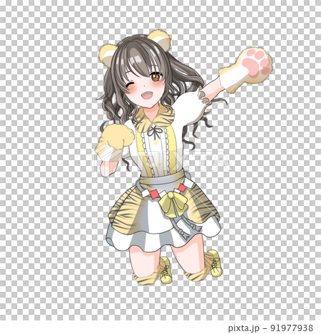 [Natural hair color] Yellow curly hair idol in charge of tiger cosplay celebrating the year of the tiger 91977938