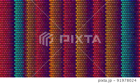 Tribal ethnic blanket stripes, mexican fabric seamless pattern. Poncho texture. 91978024