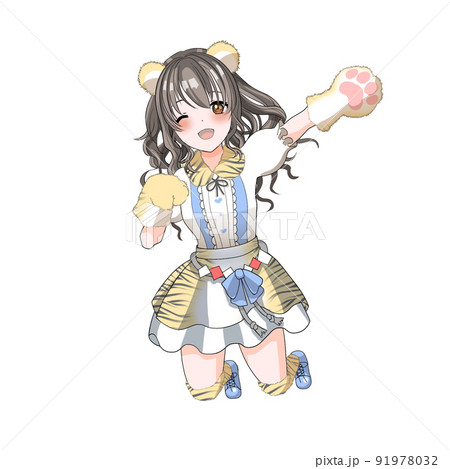 【自然な髪色】寅年のお祝いをする虎コスプレの青担当巻き髪アイドル 【自然な髪色】寅年のお祝いをする虎コスプレの青担当巻き髪アイドル 91978032