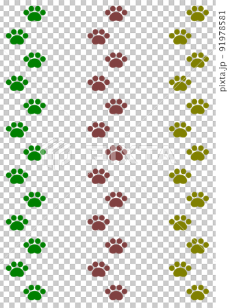 Footprints of paws walked by animals 91978581