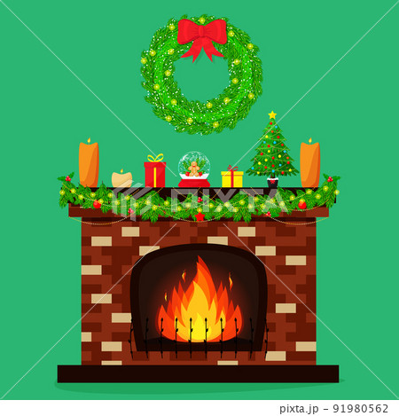 Christmas home fireplace 91980562