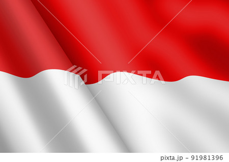 Indonesia waving flag 3d illustration wind ripple Indonesia waving flag 3d illustration wind ripple 91981396