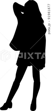 女性セクシーポーズシルエット 91981877