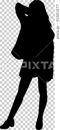 女性セクシーポーズシルエット 91981877