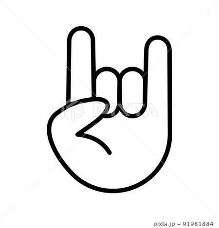 Heavy Rock Icon. Horns hand gesture. Vector illustration. 91981884