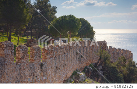 Alanya, turkey, winter walk by mediterranean sea Alanya, turkey, winter walk by mediterranean sea 91982328
