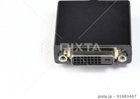 Close up DVI connector, Digital video cable for connecting a monitor, TV, projector, display. Close up DVI connector, Digital video cable for connecting a monitor, TV, projector, display. 91983467