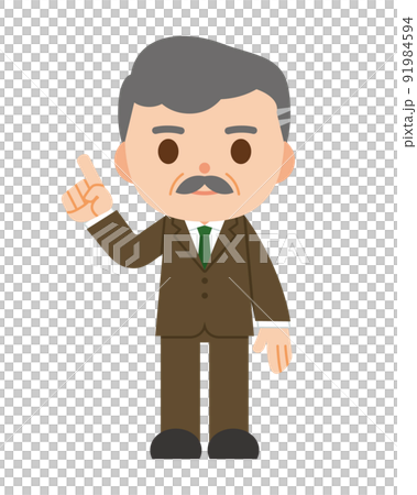 指向他的食指的一個商人 指向他的食指的一個商人 91984594