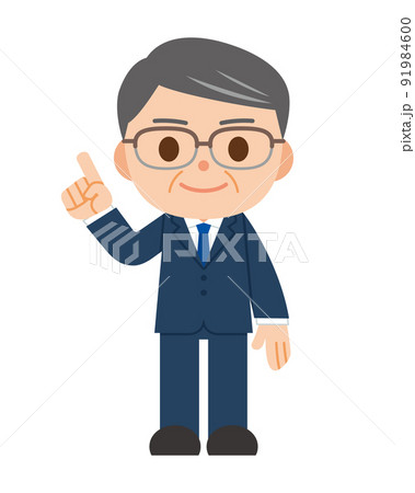 人差し指をさしている　ビジネスマン 91984600