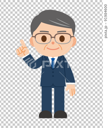 人差し指をさしている　ビジネスマン 91984600