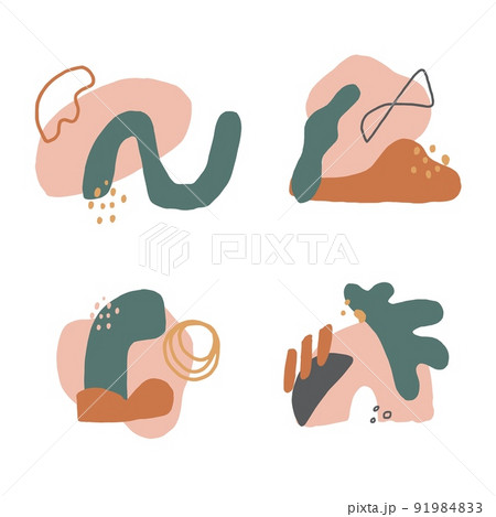 Hand drawn abstract organic shapes. Brush design for cover, banner background, social post and stories decoration, print, wallpaper. Vecor hand drawn elements and strokes. modern contemporary style 91984833