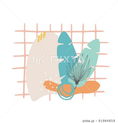 Hand drawn abstract organic shapes. Brush design for cover, banner background, social post, stories decoration, print, wallpaper. Vecor hand drawn elements and strokes. modern contemporary style 91984859