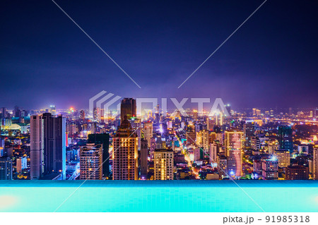 カンボジア首都プノンペンの夜景 カンボジア首都プノンペンの夜景 91985318