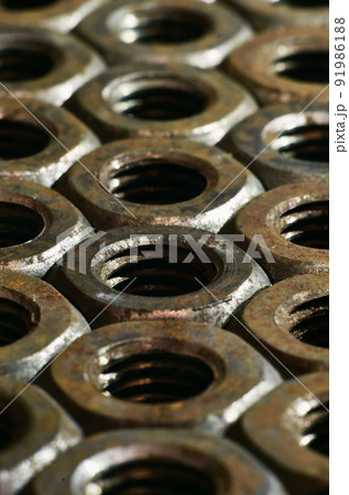 Close-up of rusty nuts 91986188
