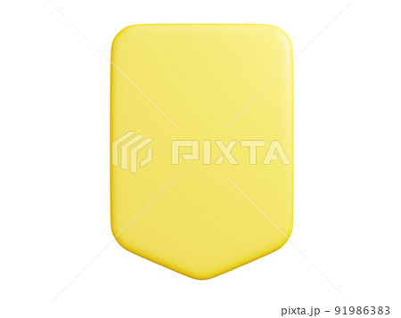 Banner plate 3d render - rectangular shaped yellow plaque with empty space for text for promotion and advertising poster 91986383