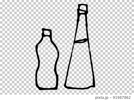 日用品　シンプルイラスト  線画　瓶 91987862