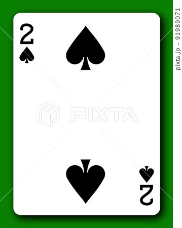 2 Two Deuce of Spades playing cardwith clipping path to remove background and shadow 3d illustration 91989071