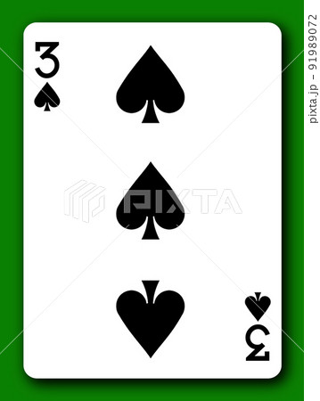 A 3 Three of Spades playing card with clipping path A 3 Three of Spades playing card with clipping path 91989072