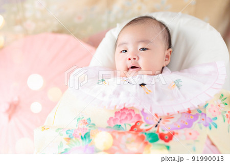 お宮参り　記念撮影　赤ちゃん 91990013