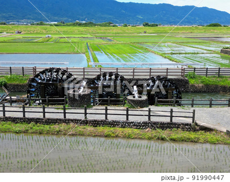 朝倉の三連水車の揚水車群 91990447