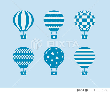 気球・熱気球・アドバルーン　単色イラストセット 91990809