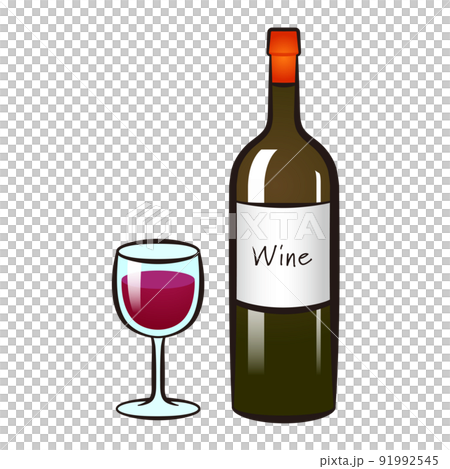 強大的線描葡萄酒插圖 91992545