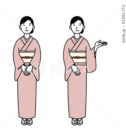 案内をする和服女性 案内をする和服女性 91992752