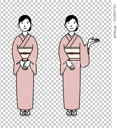 案内をする和服女性 案内をする和服女性 91992752