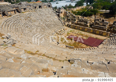 Ruins of Greek-Roman theatre of Myra in Demre, Antalya province in Turkey Ruins of Greek-Roman theatre of Myra in Demre, Antalya province in Turkey 91996405