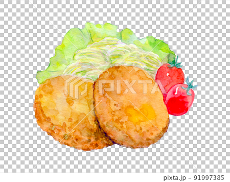 コロッケ　水彩イラスト 91997385