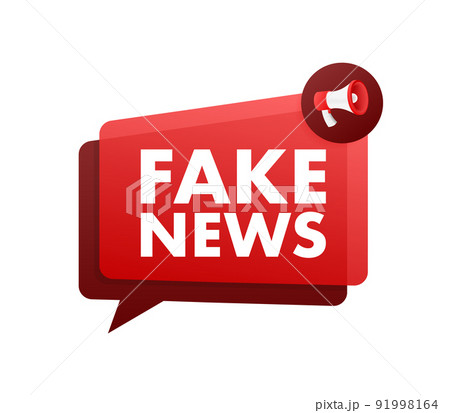 Fake news megaphone, electronic internet fraud. Vector illustration. 91998164