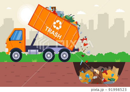 disposal of waste in a garbage pit. it is illegal to put garbage in. 91998523