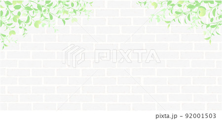 葉っぱの背景①(白レンガ,横) 葉っぱの背景①(白レンガ,横) 92001503