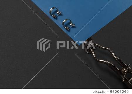 Dental instruments for teeth dental care on black background. Dental instruments for teeth dental care on black background. 92002046
