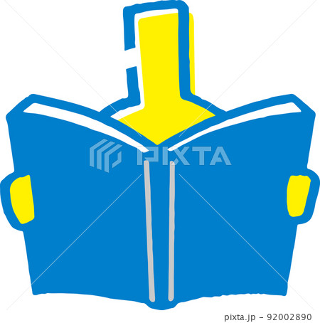 本を読む棒人間。手描きのベクターイラスト。 92002890