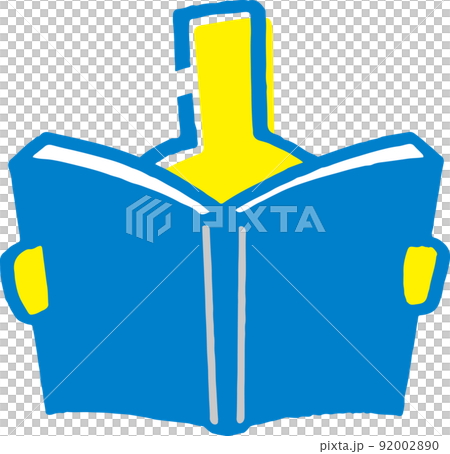 本を読む棒人間。手描きのベクターイラスト。 92002890