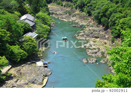初夏の嵐山公園展望台から望む保津峡 92002911
