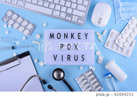 Monkeypox virus concept. Medical desk 92004252