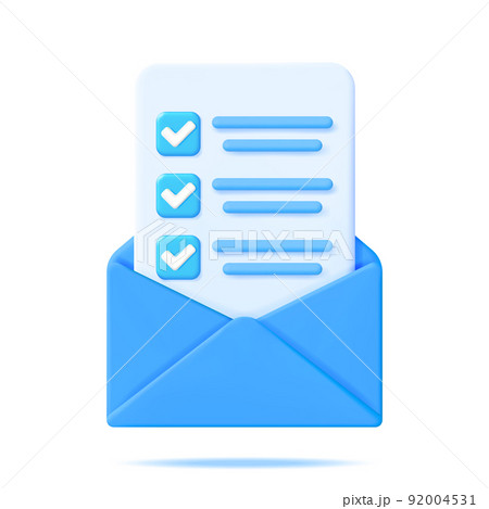 3D Paper Envelope with Approved Document Isolated 92004531
