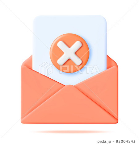 3D Paper Envelope and Blank with Red Cross 92004543
