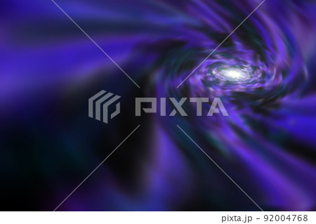 宇宙空間のワープをイメージした背景素材（ワームホール のイメージ） 92004768