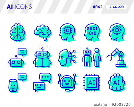 AIに関連する2色スタイルのアイコンセット_042 AIに関連する2色スタイルのアイコンセット_042 92005226