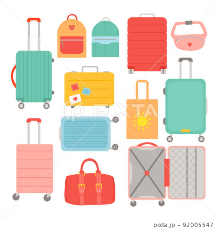 Set of travel bags summer trip vector illustration Set of travel bags summer trip vector illustration 92005547