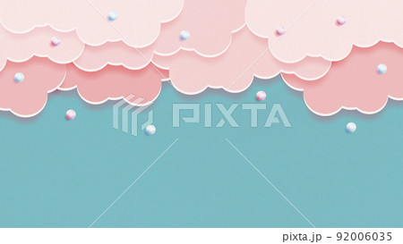 可愛い雰囲気のピンクの雲　空 92006035