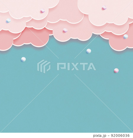 可愛い雰囲気のピンクの雲　空 92006036