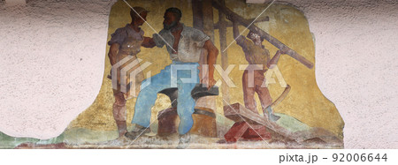 Mural paintings on houses in Oberammergau, bavaria, germany 92006644