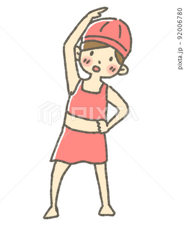 夏のプール女の子イラスト 92006780